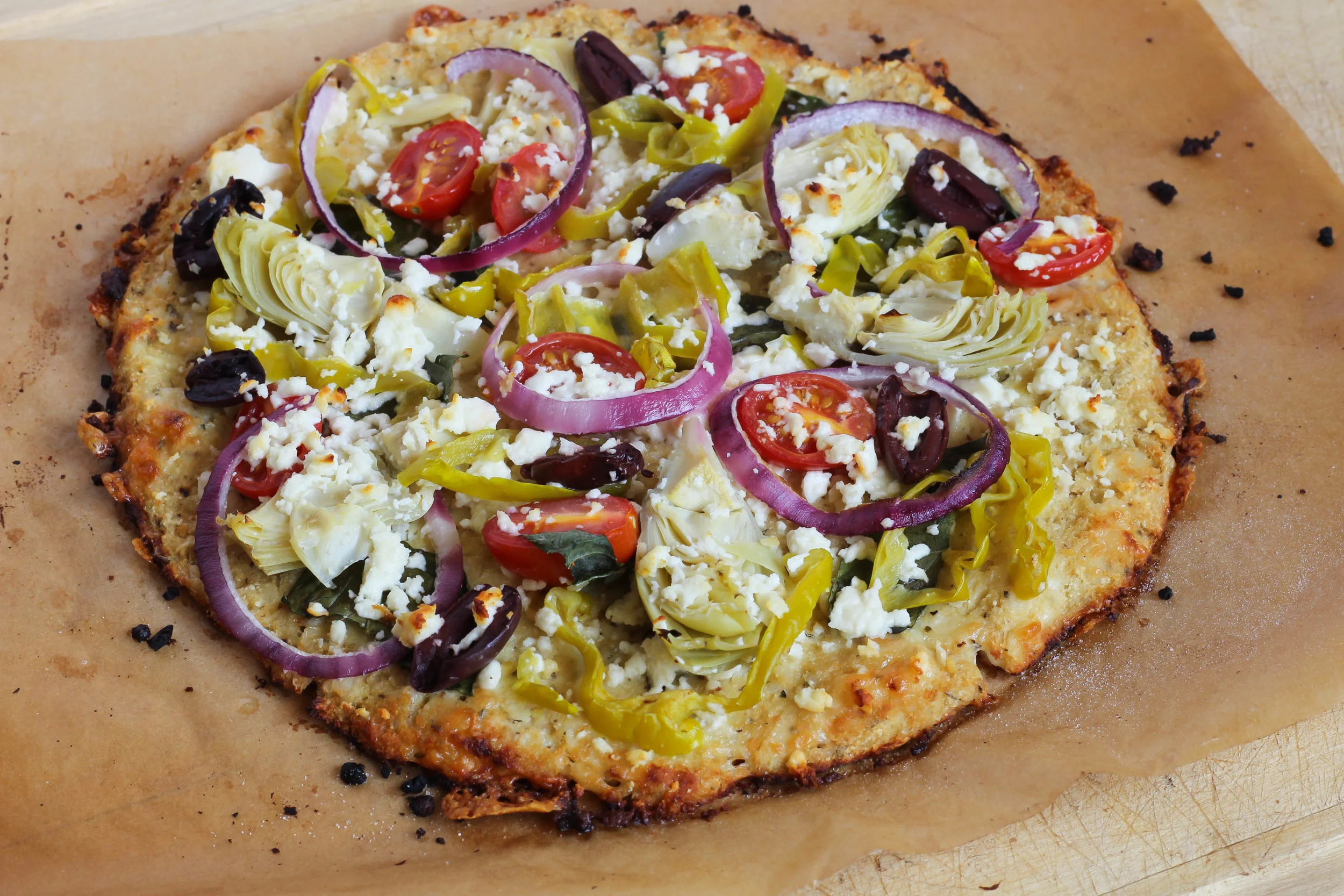 Greek Cauliflower Crust Pizza — My Engineered Nutrition
